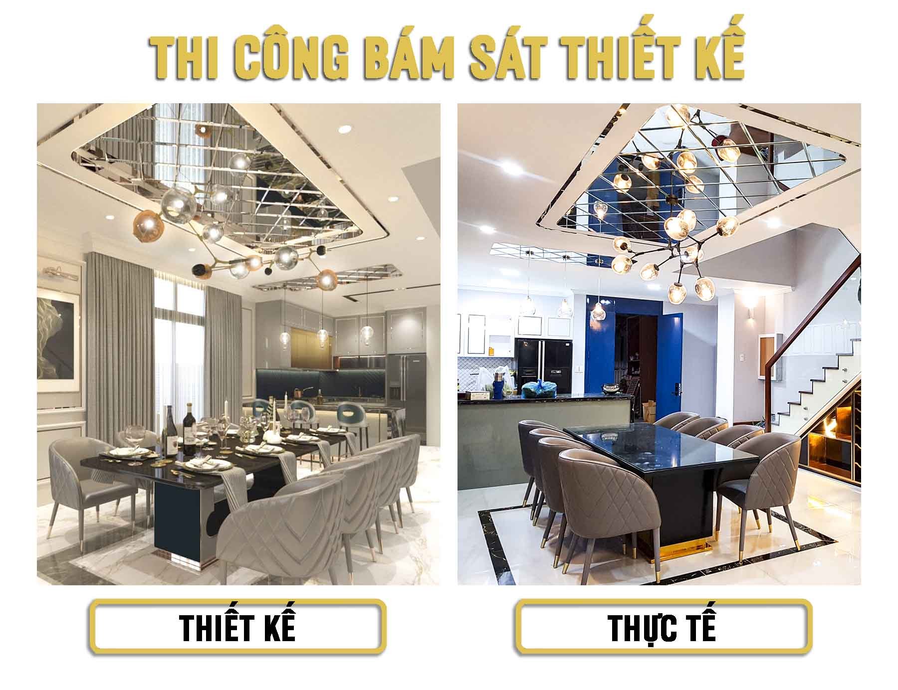 Công trình nội thất hoàn thiện của Hoàng Kim Design luôn giống với thiết kế lên đến 99%