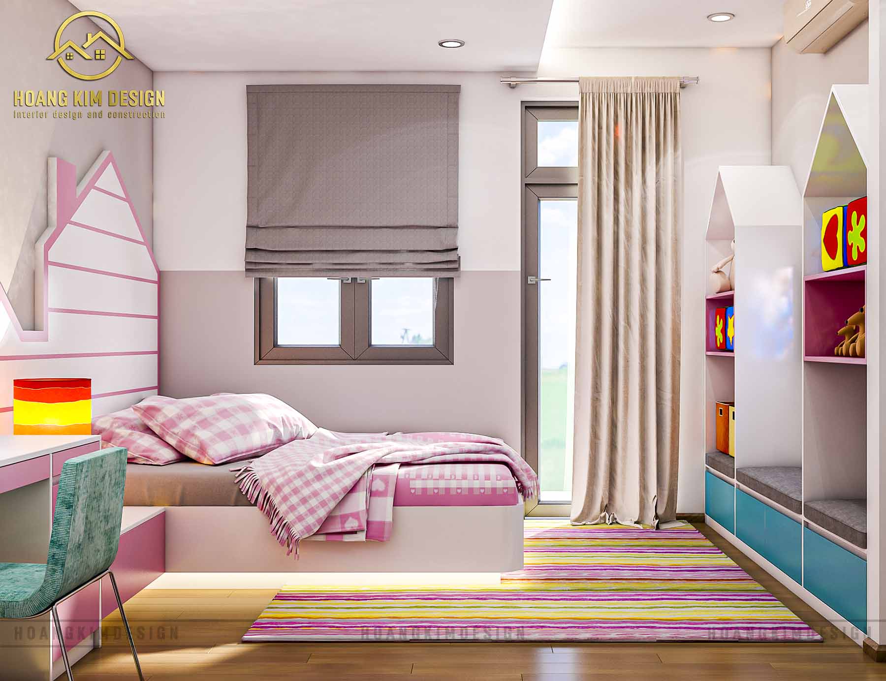 Thiết kế nội thất phòng ngủ con gái nhà anh Chinh