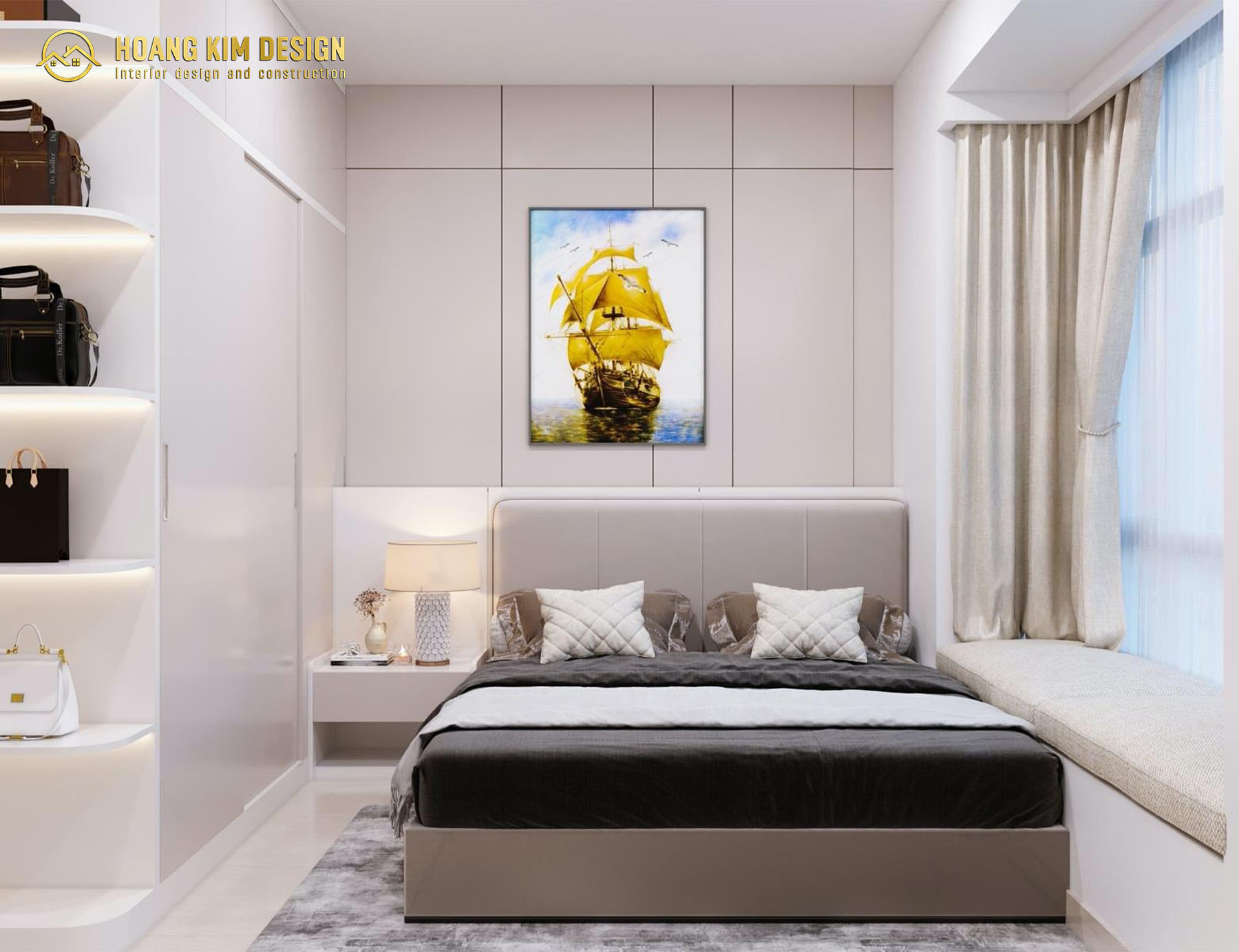 Phòng ngủ được thiết kế theo phong cách hiện đại