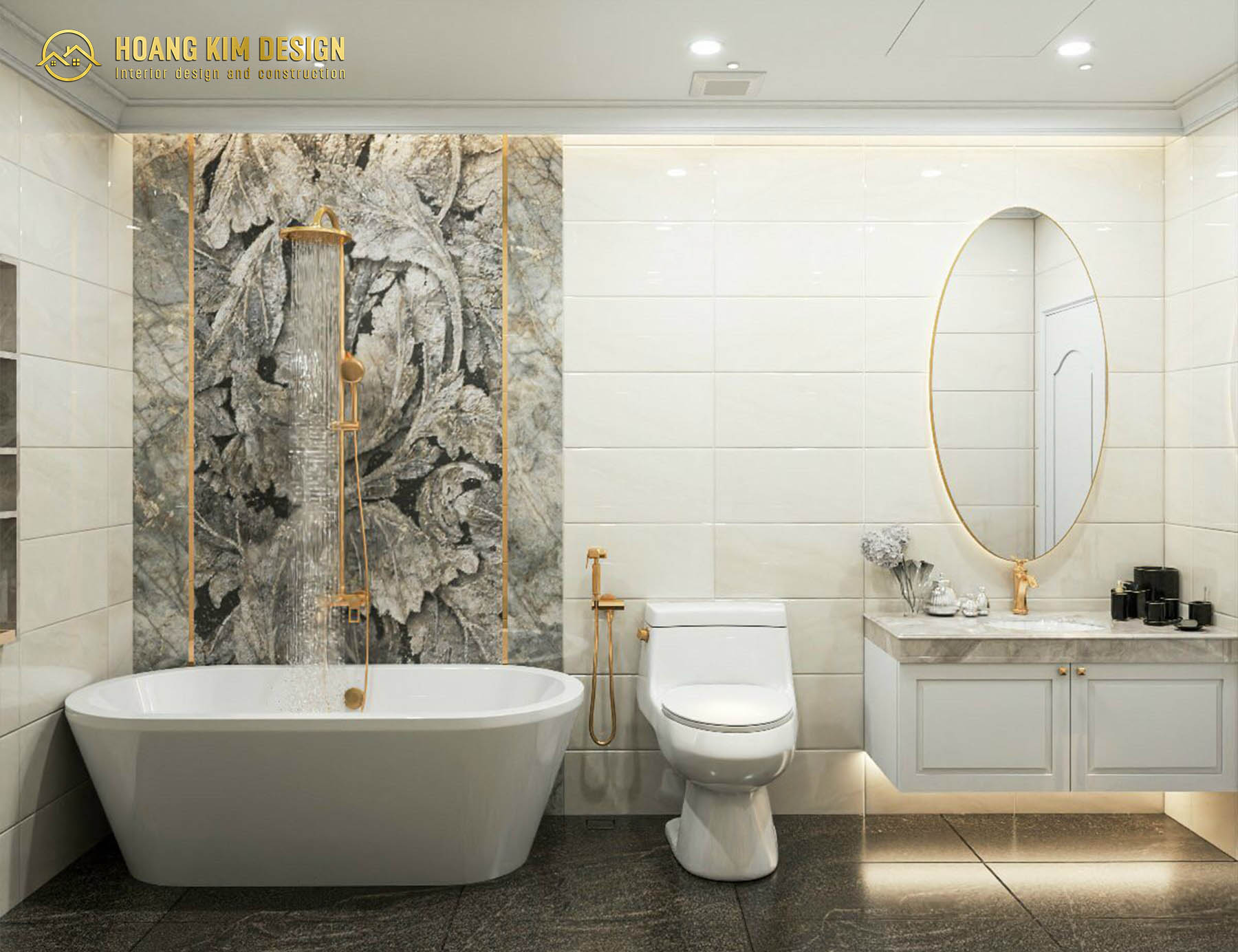 Phòng tắm được thiết kế theo phong cách hiện đại