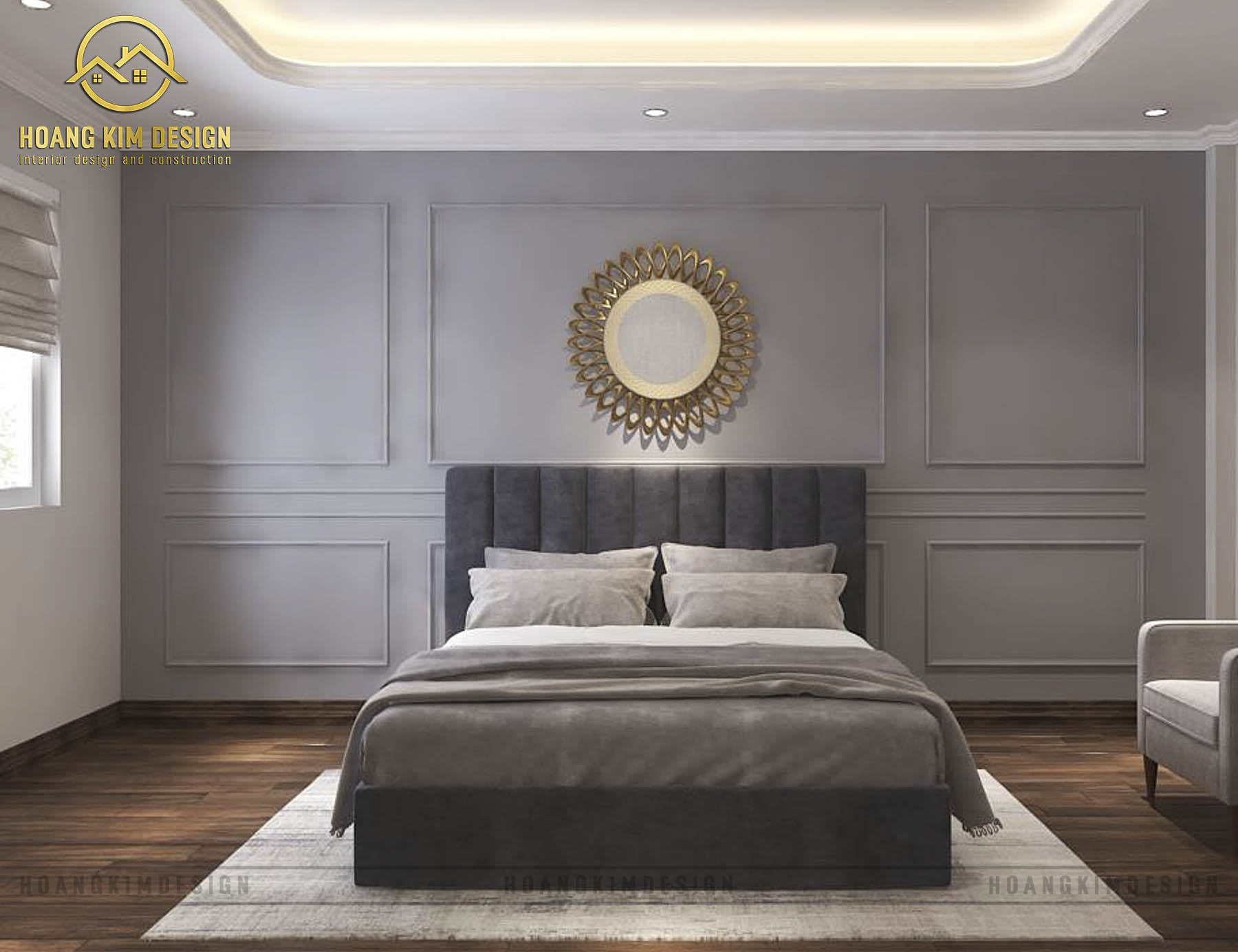 Phòng ngủ khách với gam màu đơn giản